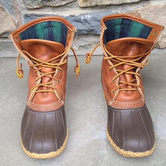 L.L.bean  flannel lined tumbled  leather  duck boo - Picture 3 of 16